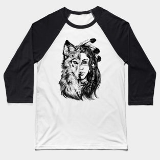 girl wolf Baseball T-Shirt